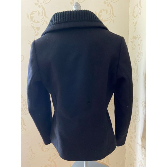 Ladies Size 8 Trina Turk Black Wool Peacoat - Picture 3 of 4